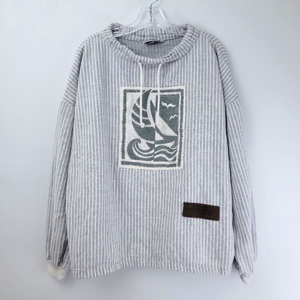 VTG sailing print pullover sweater